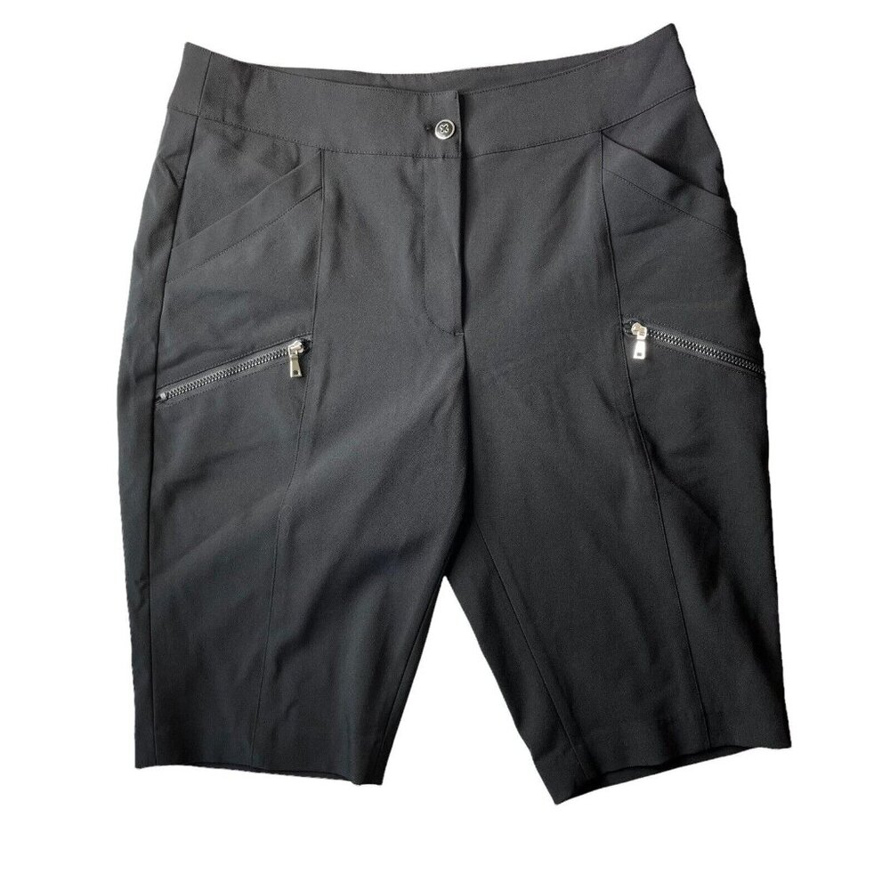 EP Pro Golf Bermuda Shorts Womens Size 2 Black Zipper Pockets Activewear